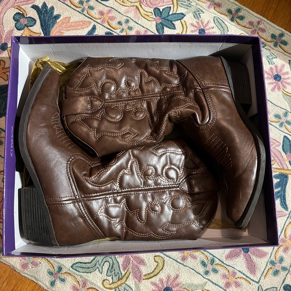 Madden Girl cowboy boots in brown